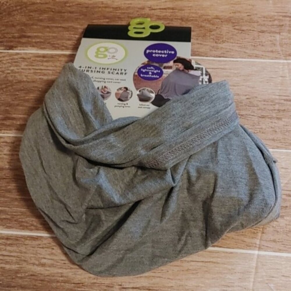 NBIP Brand new All in one infinity gray NURSING baby newborn Scarf